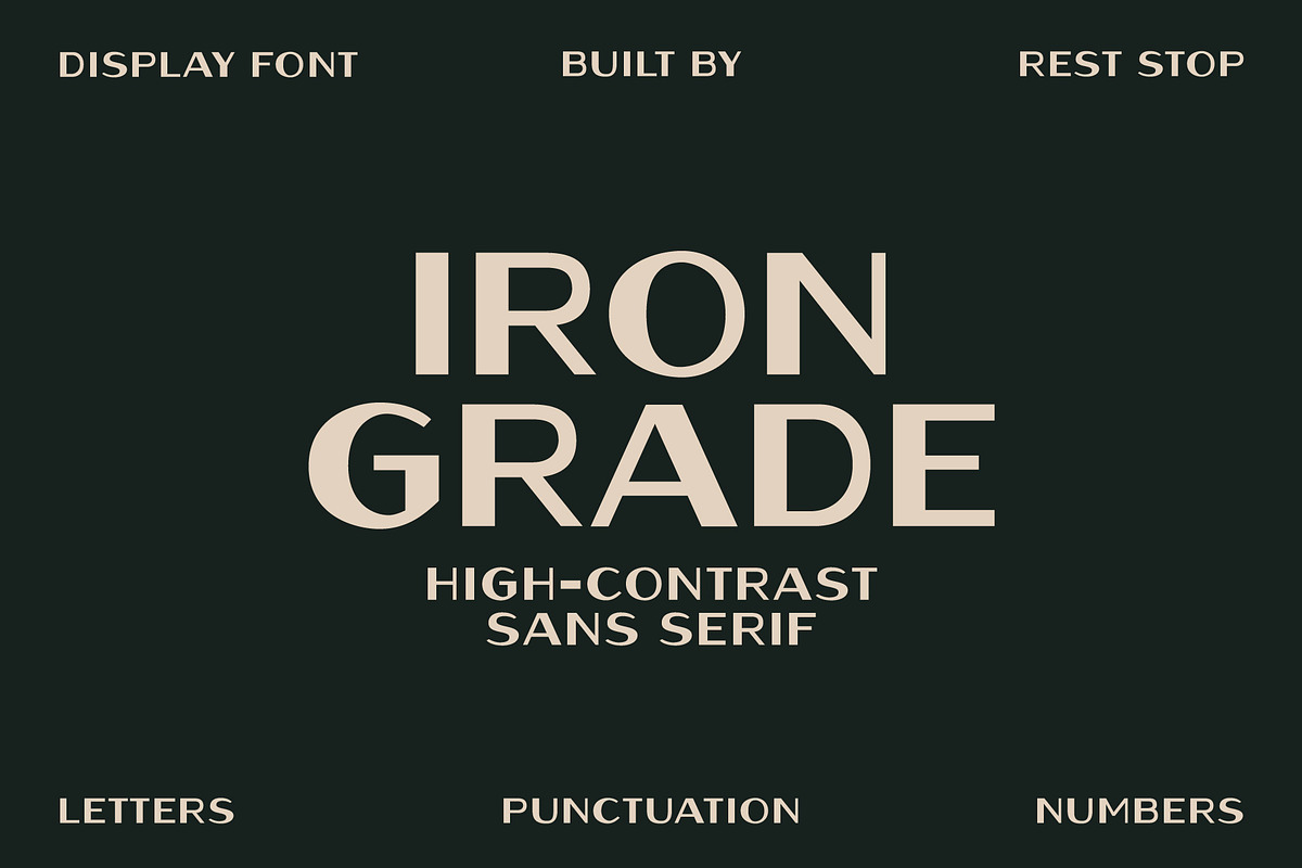 Iron Grade - Display Font, a Font by Rest Stop (Photo 1 of 5)