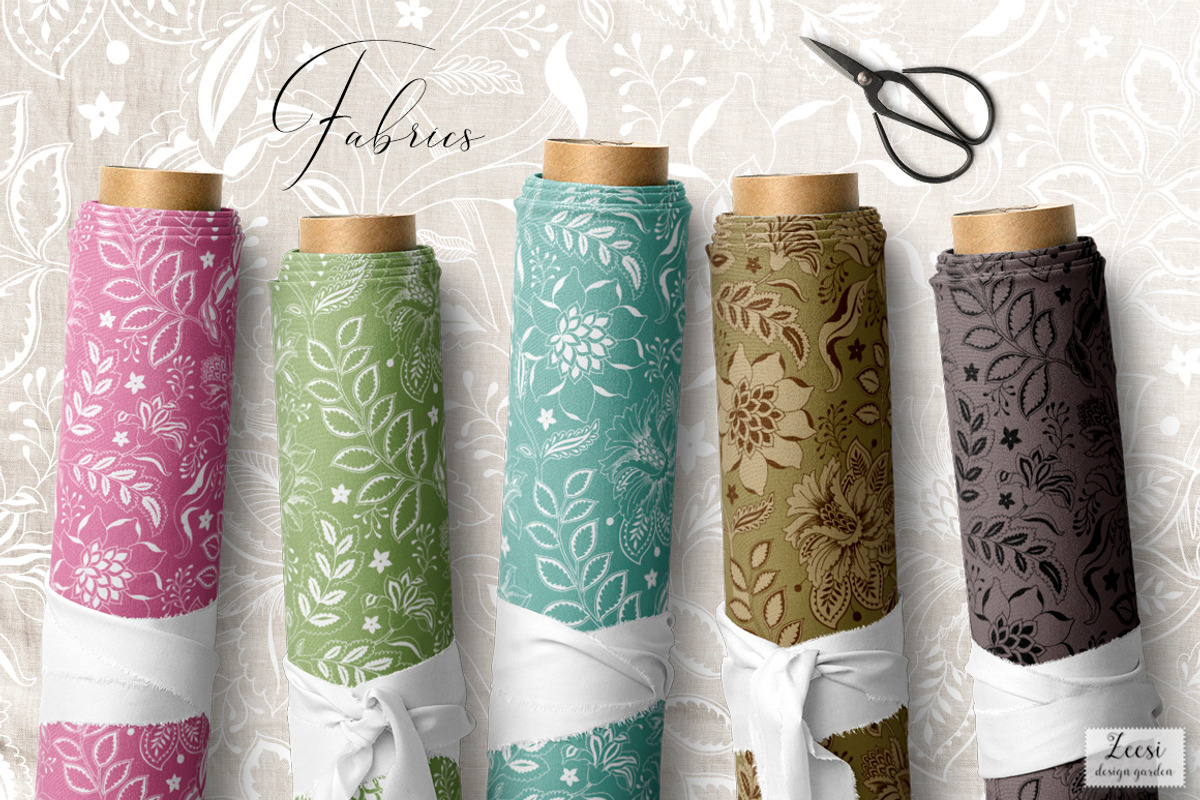 Indira Floral Patterns & Motifs, a Pattern Graphic by Zeesi Design Garden (Photo 2 of 11)