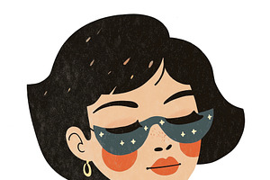 Pretty young brunette, bob haircut, an Illustration by Sybillla