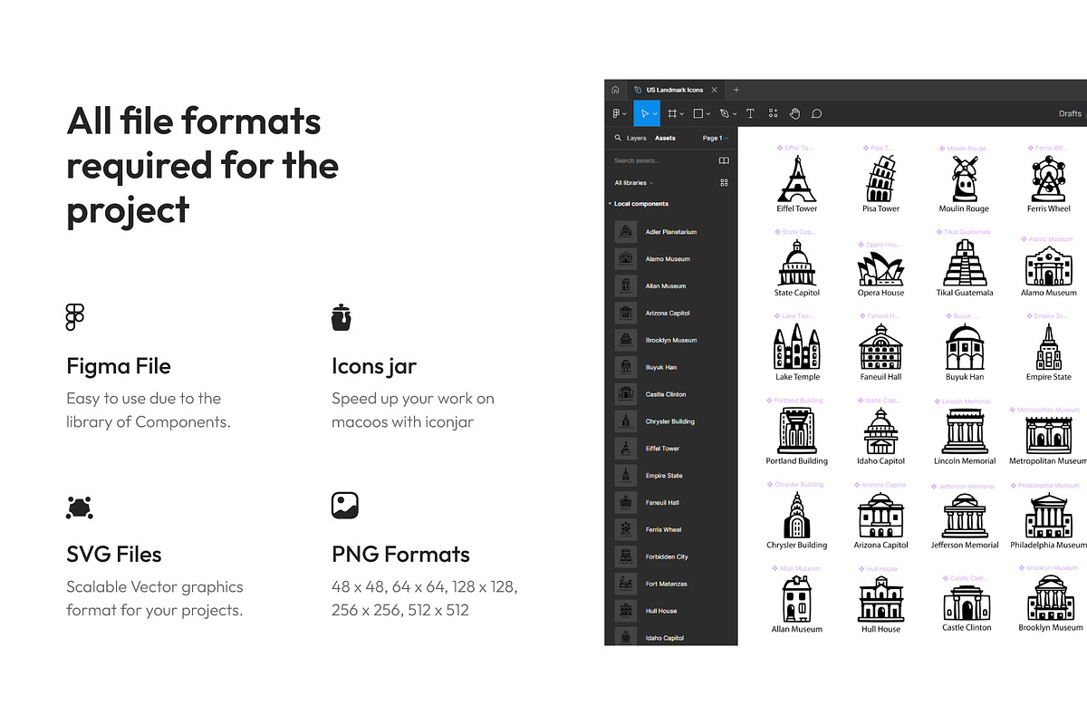 US Landmark Icons, an Outline Icon by Prosymbols (Photo 5 of 7)
