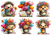 Spring Hedgehog Clipart, an Illustration by Daily.Designs (Thumbnail 3 of 7)