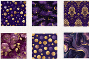 Purple and Gold Glitter Digital, a Pattern Graphic by CreationArt (Thumbnail 3 of 4)