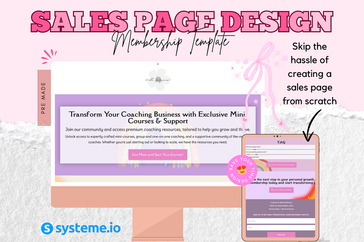 Membership Site Design Template, a Branding & Logo Template by bellaROSEworkshop (Photo 4 of 10)