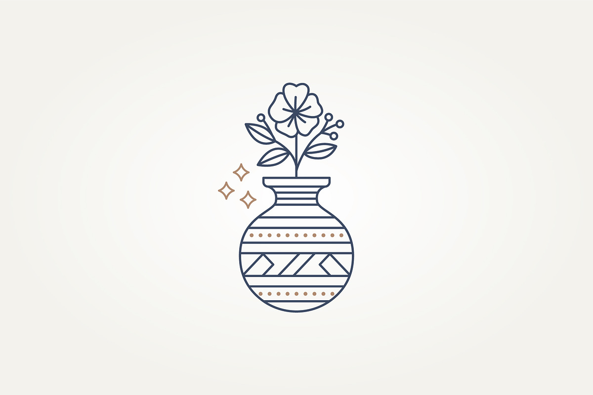 lower on vase line art icon logo, a Branding & Logo Template by Blazybone (Photo 1 of 2)