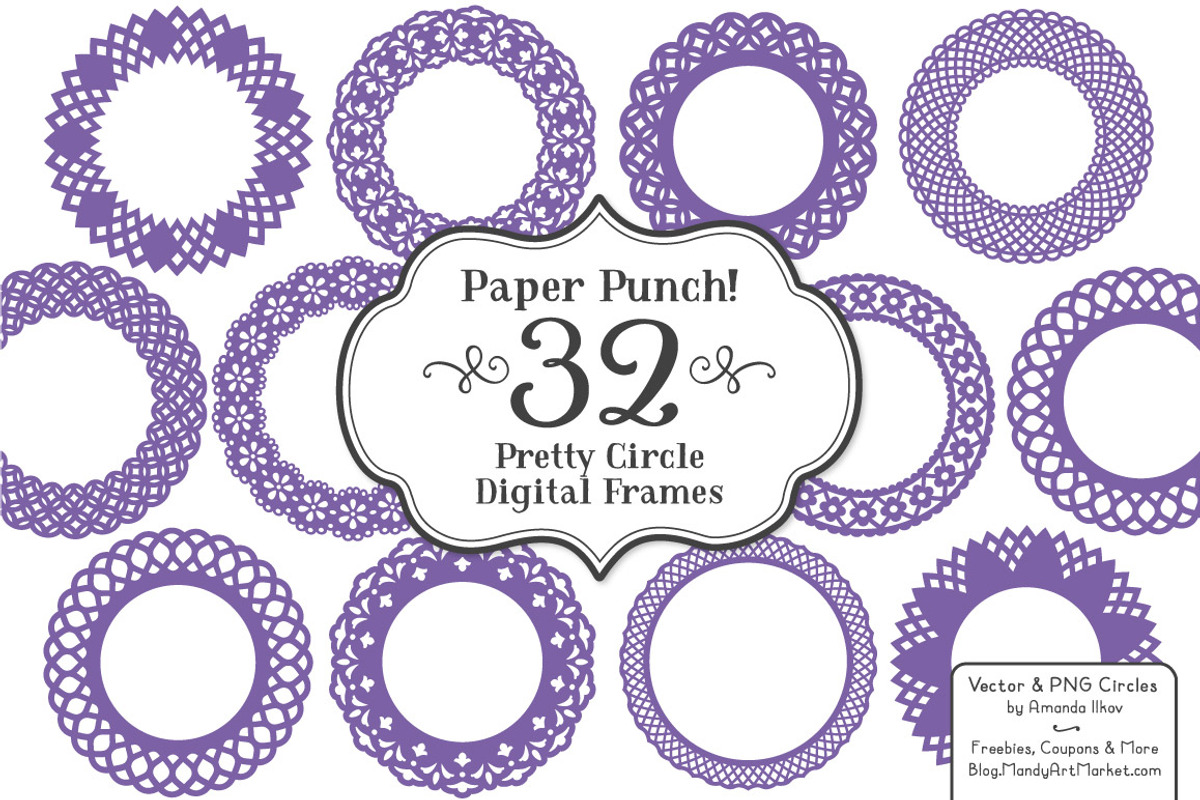 Purple Lace Vector Frames, an Illustration by Amanda Ilkov (Photo 1 of 5)