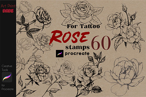 Rose Stamp Tattoo Floral Flower Love