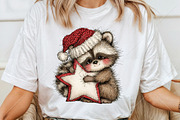 Whimsical Raccoons Christmas Clipart, a Seasonal Illustration by Canvas Craft (Thumbnail 6 of 10)