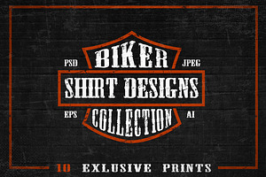 Set of Bikers Shirt Designs.