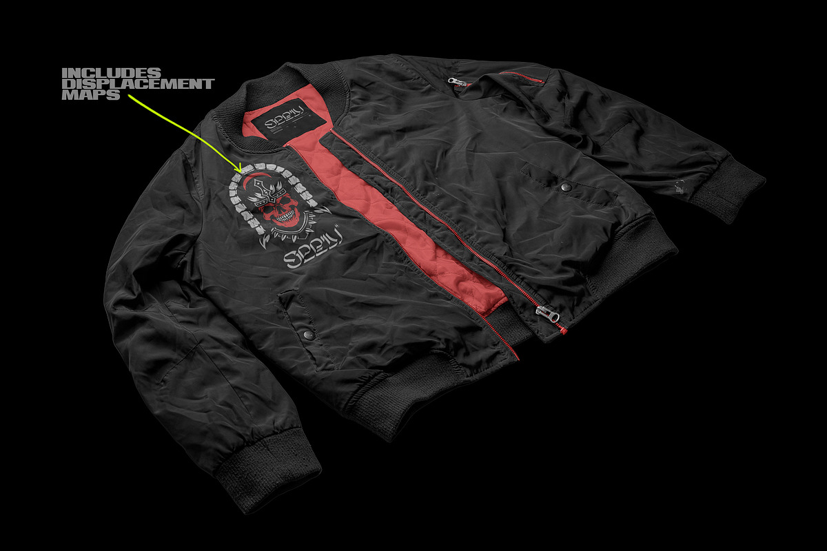 Vintage Bomber Jacket Mockup, a Hoody Mockup by Mad Supply (Photo 5 of 7)