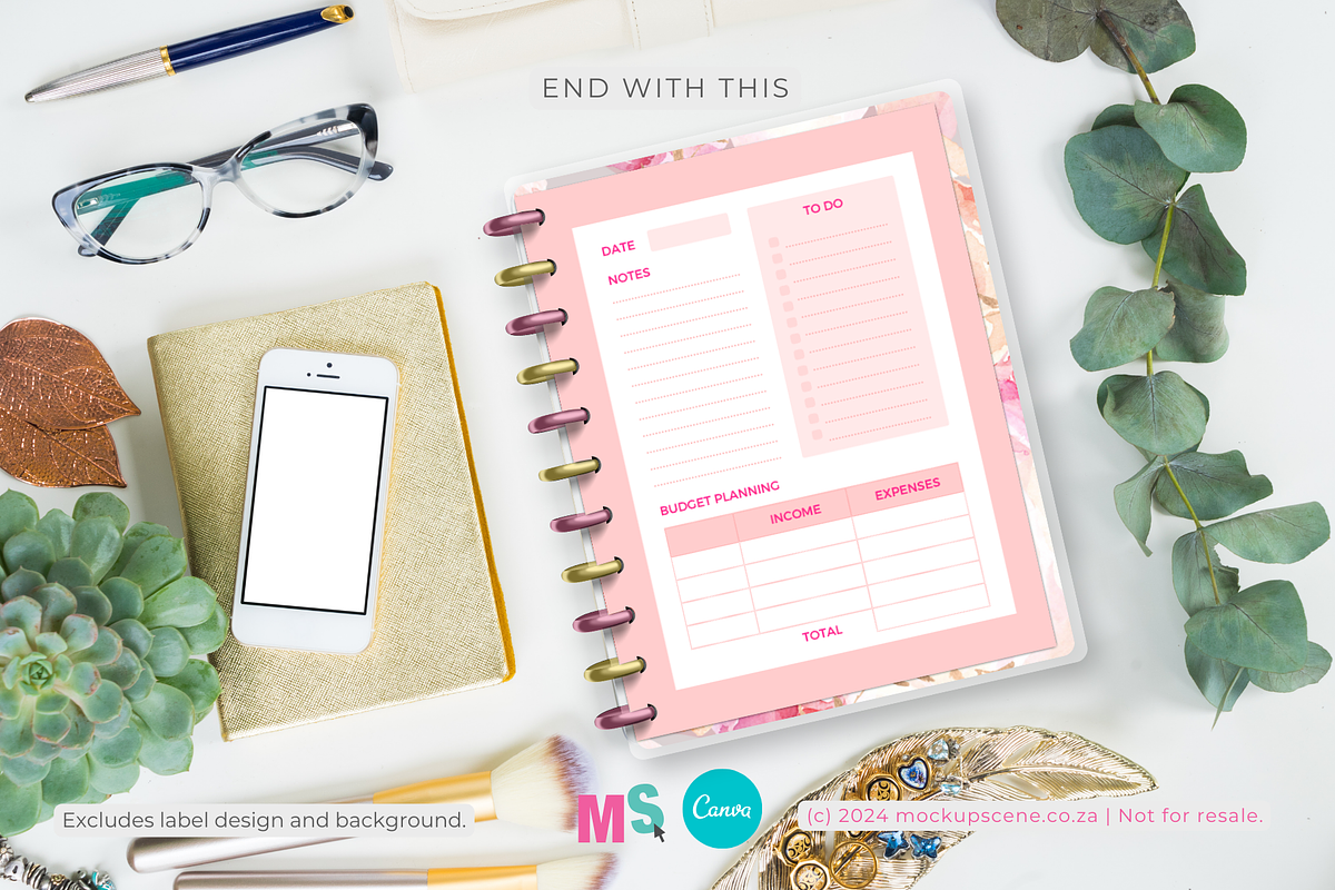 Big Happy Planner Canva Mockup, a Books & Magazine Mockup by Mockup Scene (Photo 12 of 12)