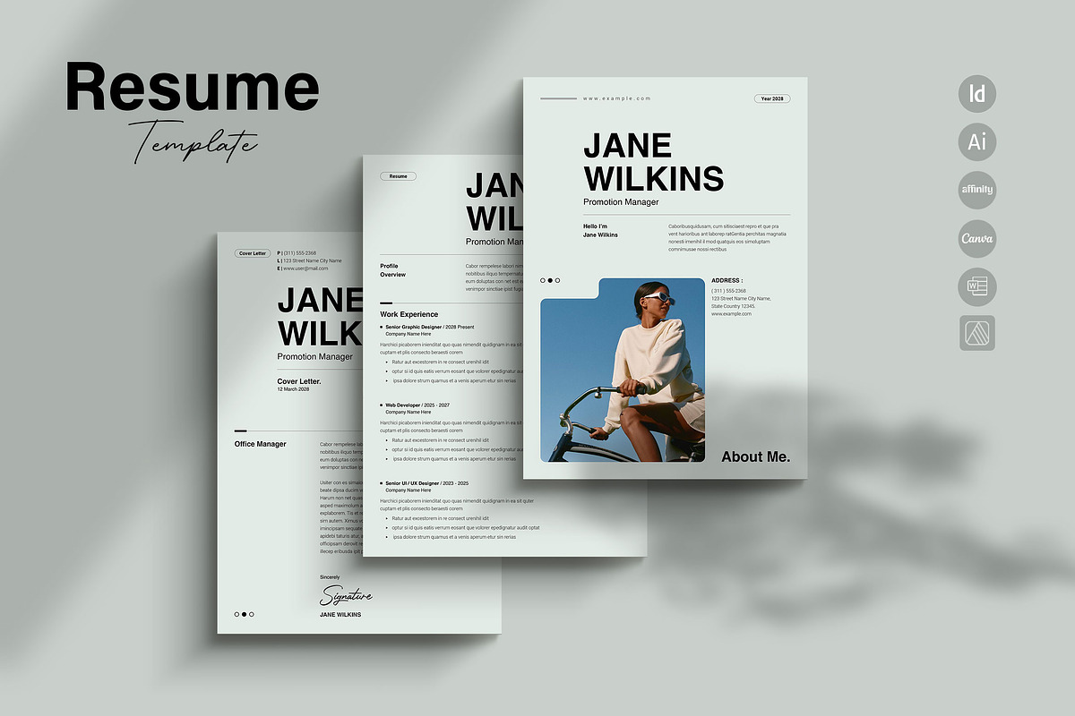 Resume - CV - Template _Word & Canva, a Resume Template by TemplateFolio-Shop (Photo 6 of 6)