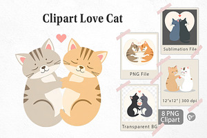Clipart Love Cat, a Graphic by Artnoy