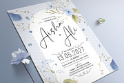 Blue Flowers Wedding Invitation, an Invitation Template by Aarley Kaiven (Thumbnail 2 of 3)