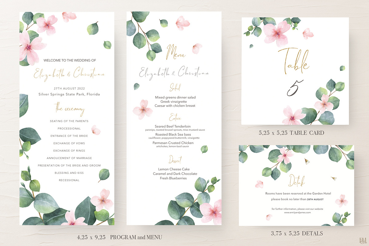 Wedding Watercolor Suite., an Invitation Template by Elena Medvedeva (Photo 4 of 6)