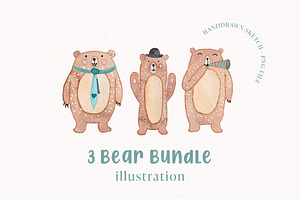 Watercolor Bears, an Illustration by liebe.erika - Papeterie