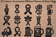 Cancer Ribbon Floral & Beer Mug, an Object Graphic by Gfx_Store (Thumbnail 16 of 16)