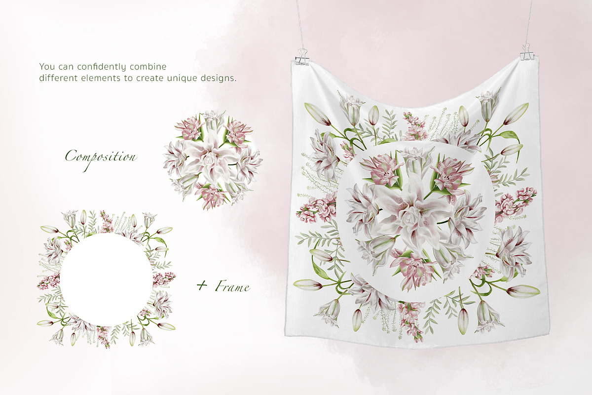 Garden flowers watercolor clipart, an Illustration by Alena Sid (Photo 8 of 13)