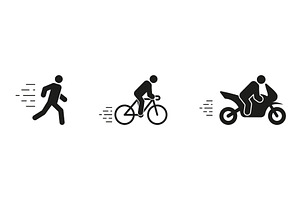 Running, Cycling, and Motorcycling, a Sport Illustration by Vector Creator