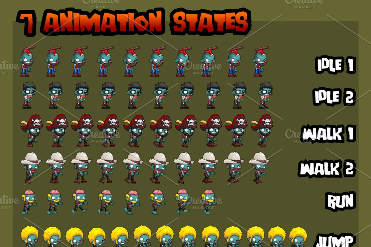 Zombie Outbreak - Game Sprites, an Illustration by pzUH (Photo 3 of 8)