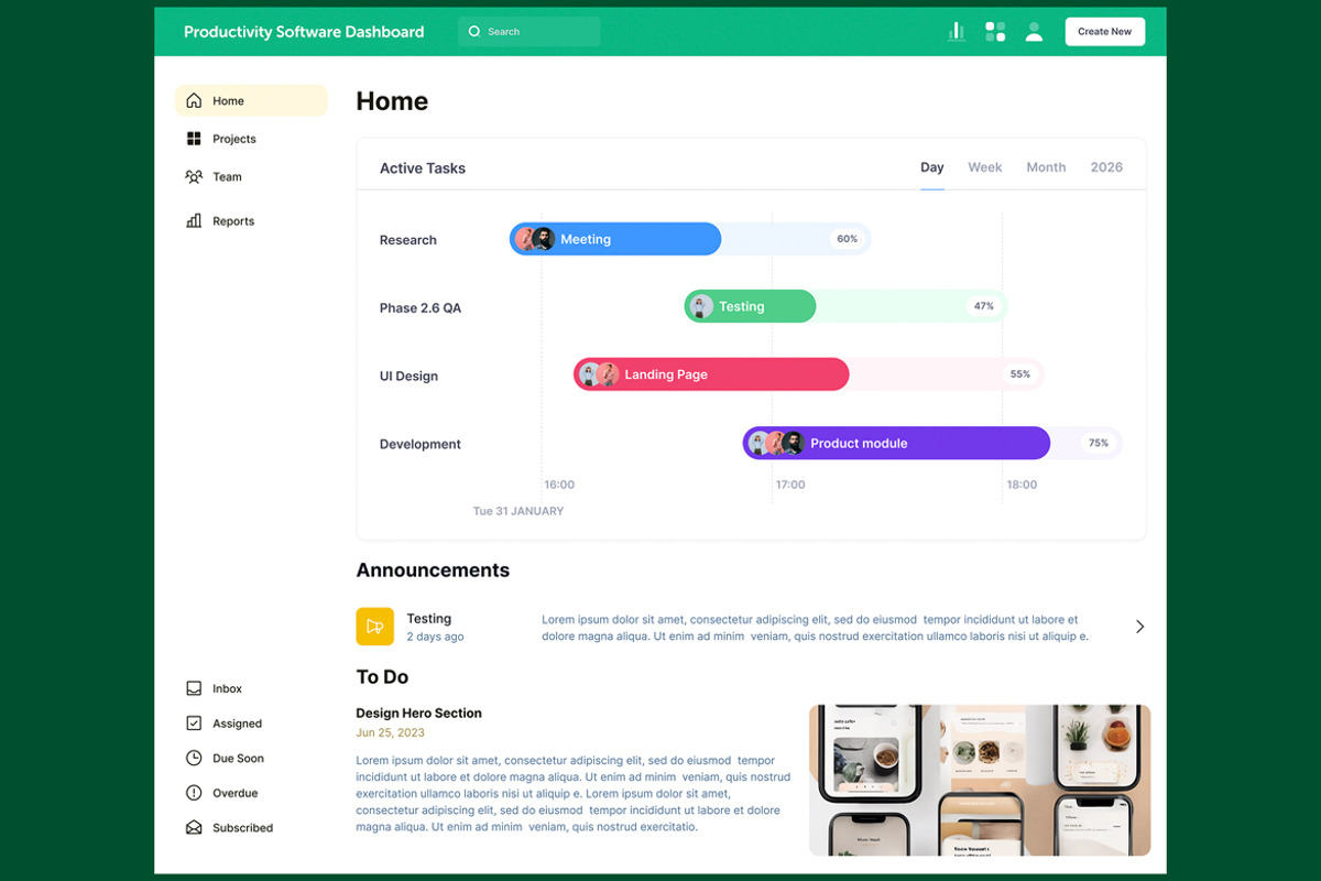 Productivity Software & Task Web App, an UI Kit Template by nagaredesignstudio (Photo 2 of 5)