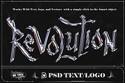 Revolution Chrome Text effect, a Layer Style Add-On by one-touch (Thumbnail 1 of 3)