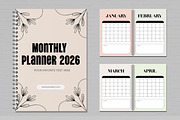 Minimal Monthly Planner 2026, a Stationery Template by MightyDesign (Thumbnail 2 of 7)