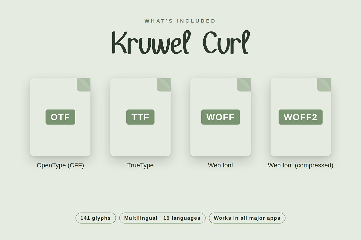 Kruwel Curl – Sans, a Sans Serif Font by Gookkis Studio (Photo 17 of 17)