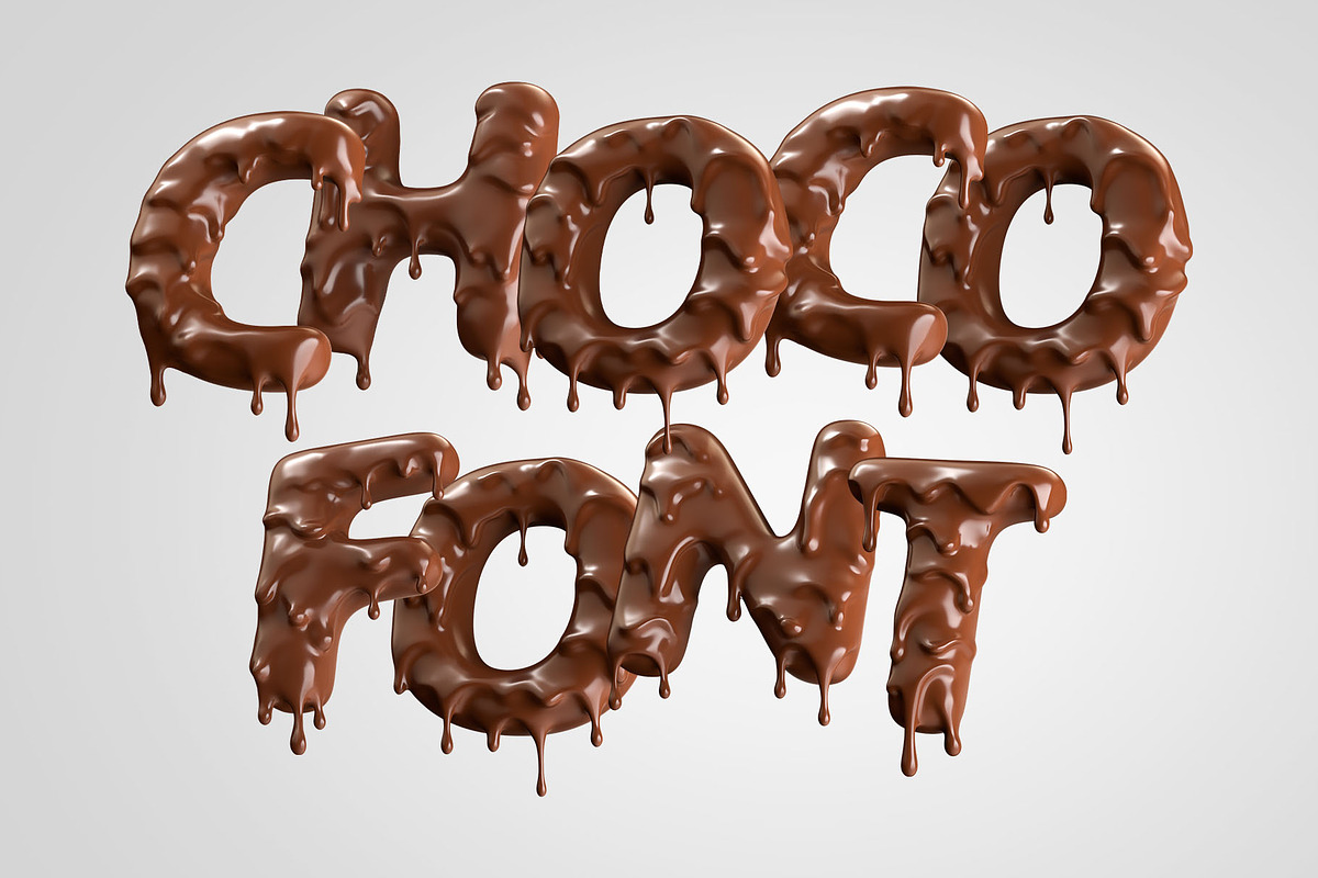 Chocolate Text 3D Letters Set, an Object Graphic by Kotulsky Mockups (Photo 2 of 6)
