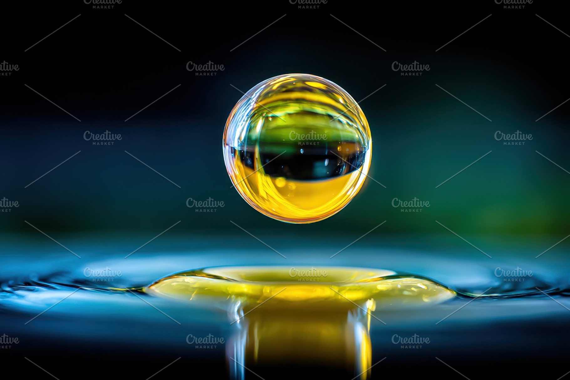Vibrant macro water droplet, an Abstract Photo by AlyaAnd
