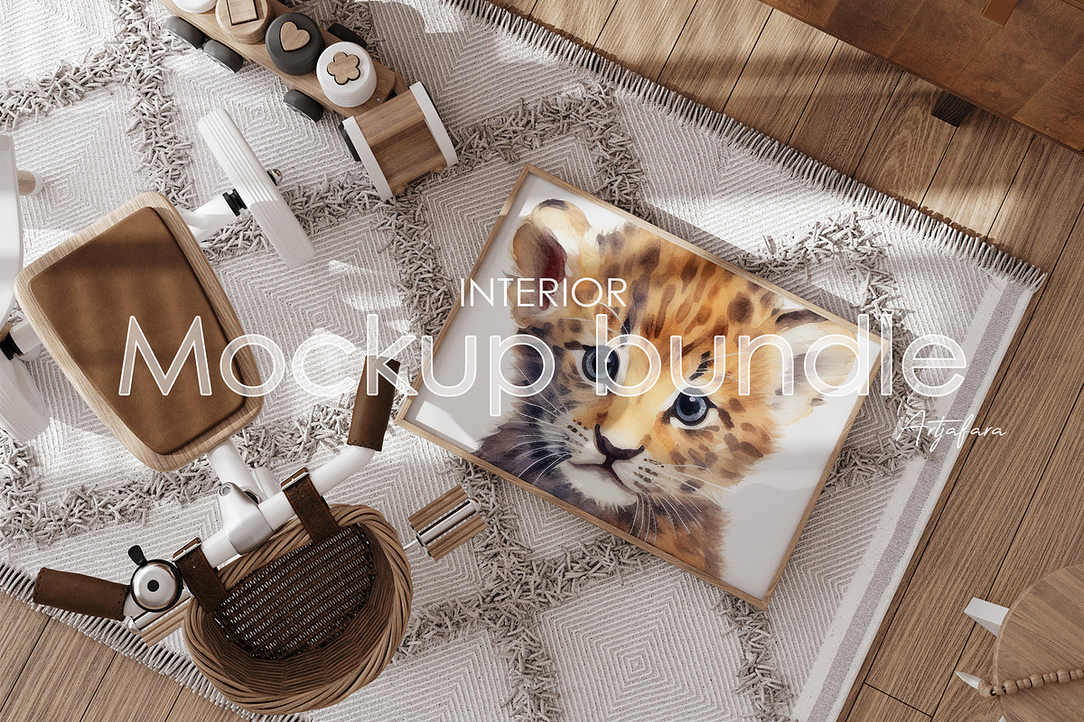 Frame mockup bundle in home interior, a Household Mockup by Artjafara (Photo 1 of 11)