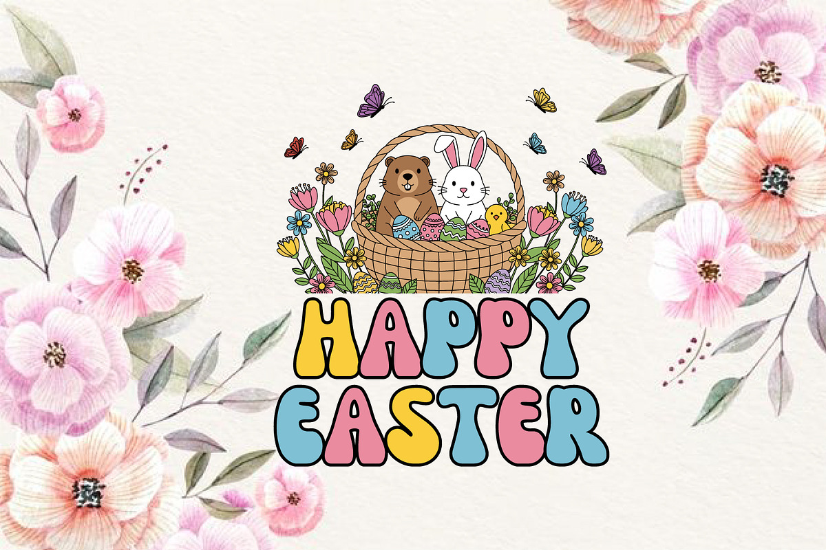 Cute Easter Groundhog Clipart Set, a Graphic by T-shirt Pond (Photo 3 of 8)