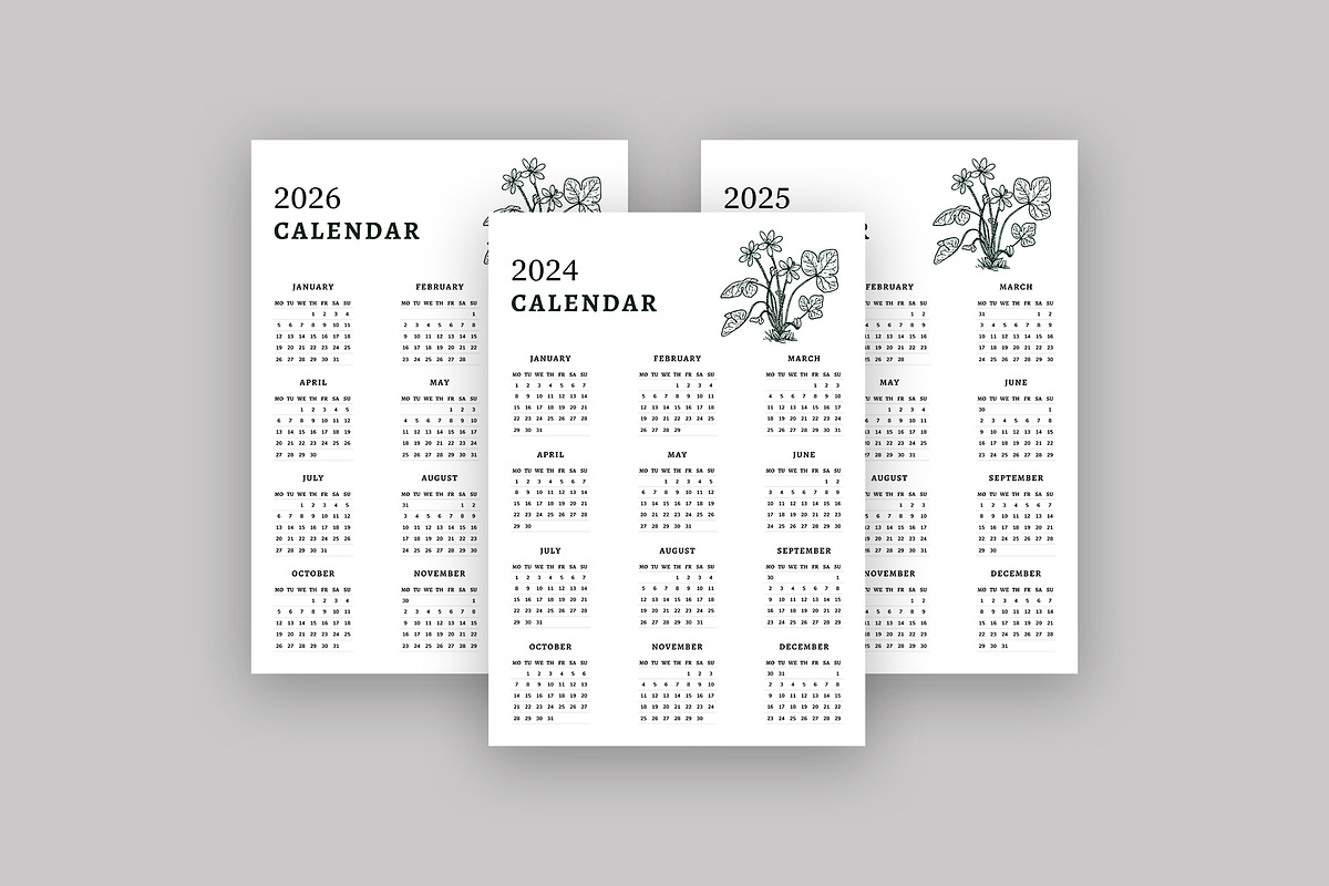 Calendar Templates 2024-27, a Stationery Template by Design Zone (Photo 3 of 5)
