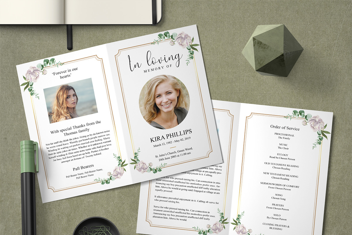 Funeral Program Template, an Invitation Template by TemplatesForest (Photo 1 of 3)