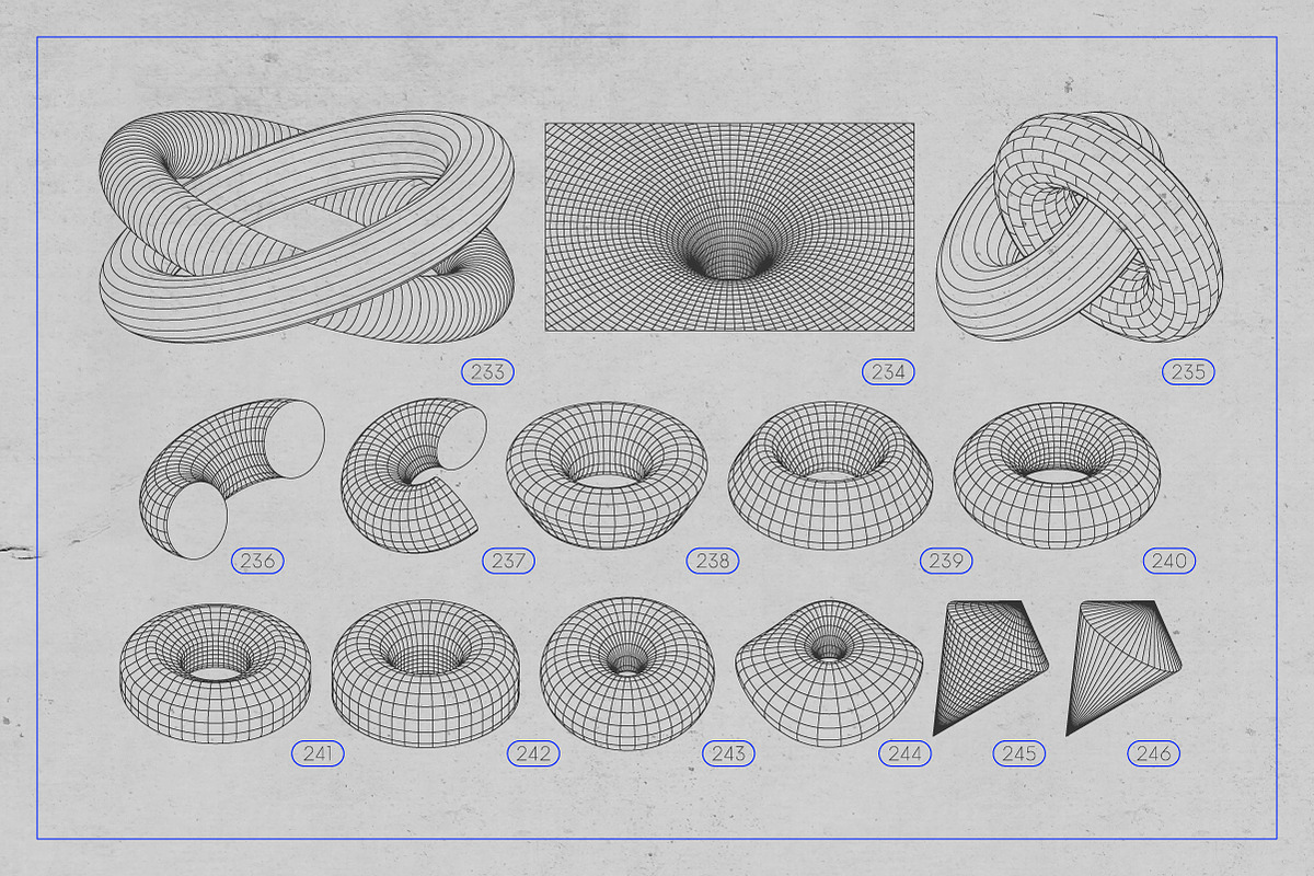 3D Wireframe Shapes | set 5, an Object Graphic by MaximGertsen (Photo 3 of 7)