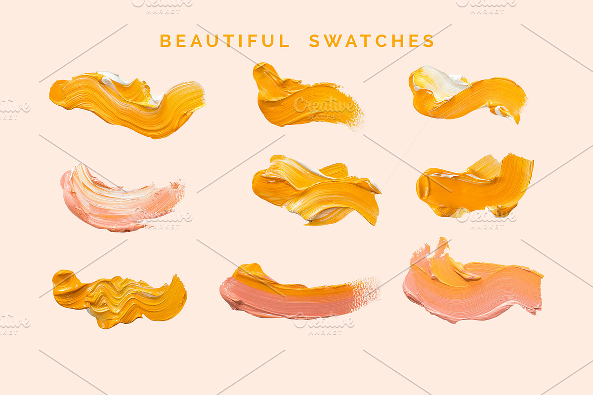 Paint Strokes - Orange Cream, a Graphic by AestheticDomain (Photo 2 of 6)