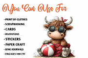 Whimsical Pool Day Highland Cow Clip, an Illustration by CreationArt (Thumbnail 3 of 7)