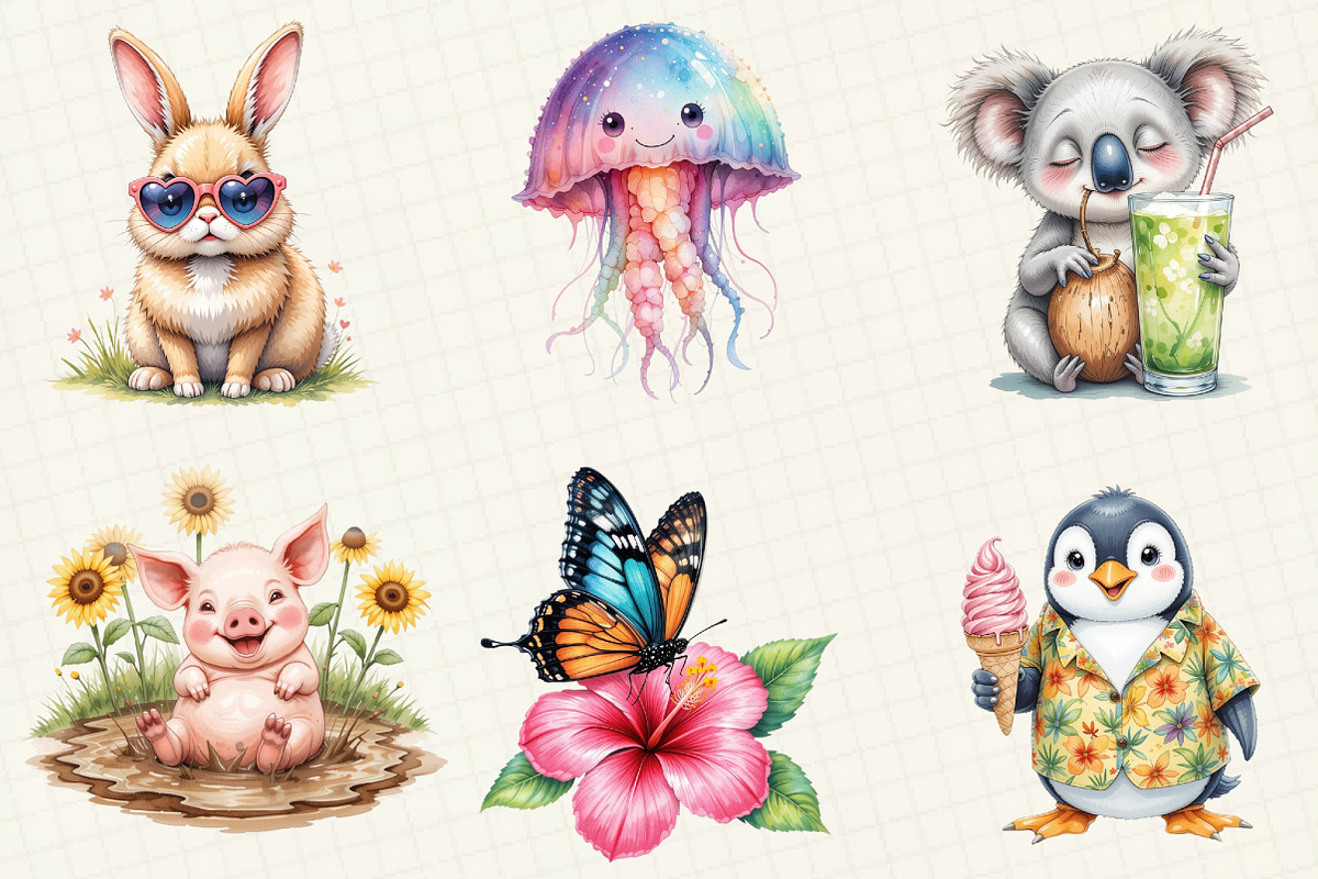 Summer Animal Clipart, an Illustration by OK Design (Photo 4 of 6)