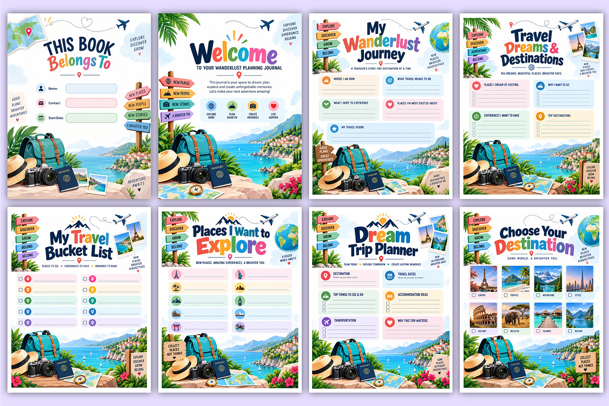 Wanderlust Planning Journal | Travel, a Stationery Template by Mustafiz (Photo 2 of 5)