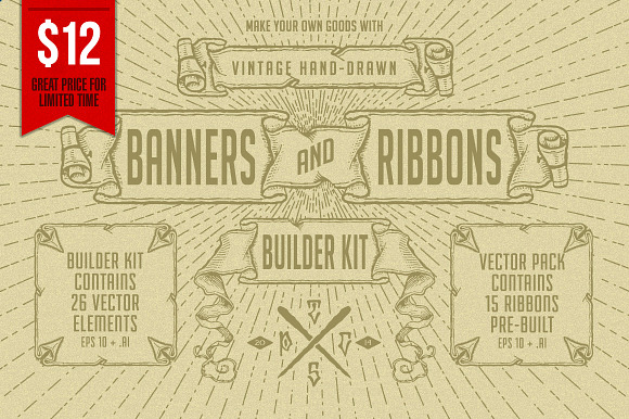 Vintage Banners & Ribbons BuilderKit preview 6