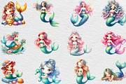 Little Mermaid Under the Sea Clipart, an Illustration by Black Bird Studio (Thumbnail 6 of 6)