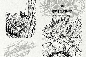 Rock Climbing Adventure Graphics, a Sport Illustration by DENIDigitalArtSudio