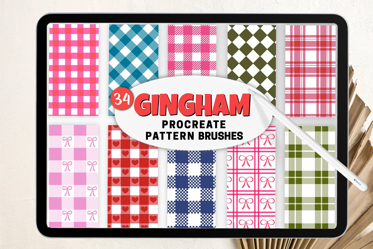 Gingham Procreate Pattern Brushes, a Brush Add-On by Brush Lab (Photo 1 of 8)
