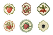 Vintage Strawberry Label Printable, an Illustration by SinaCreation (Thumbnail 2 of 6)