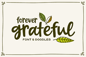 Forever Grateful Font & Doodles