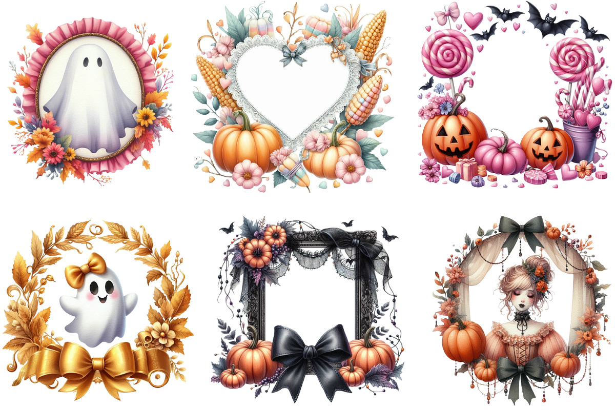 Coquette Fall Autumn Halloween Frame, an Illustration by DreamArtGraphic (Photo 3 of 4)