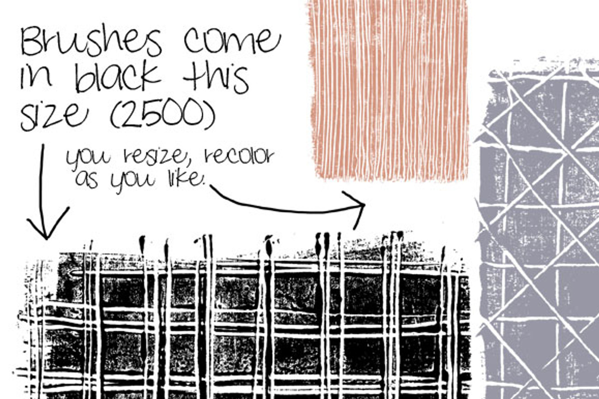 Monoprint Textures, Clipart. Brushes preview 2