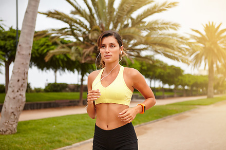 Pretty woman at training day containing woman, running, and doing sport