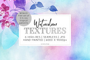 6 Huge Pastel Rainbow Watercolors, a Texture Graphic by AdenaJ (Thumbnail 1 of 17)
