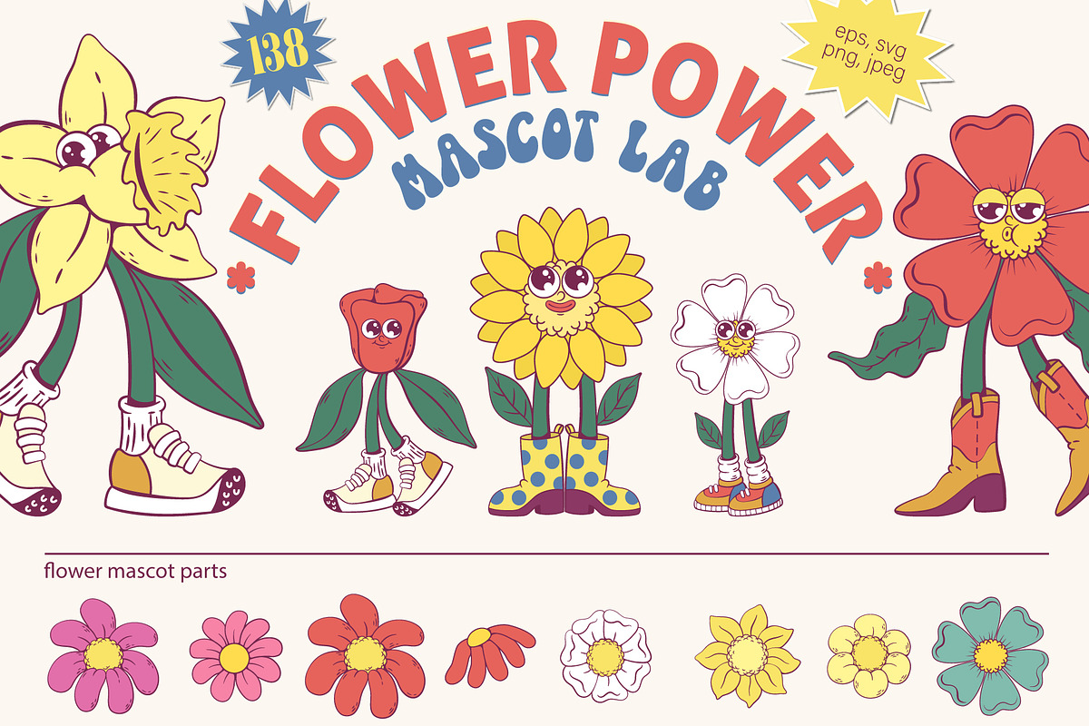 Flower Character Creator, an Illustration by Anastasiya Klempach (Photo 2 of 13)