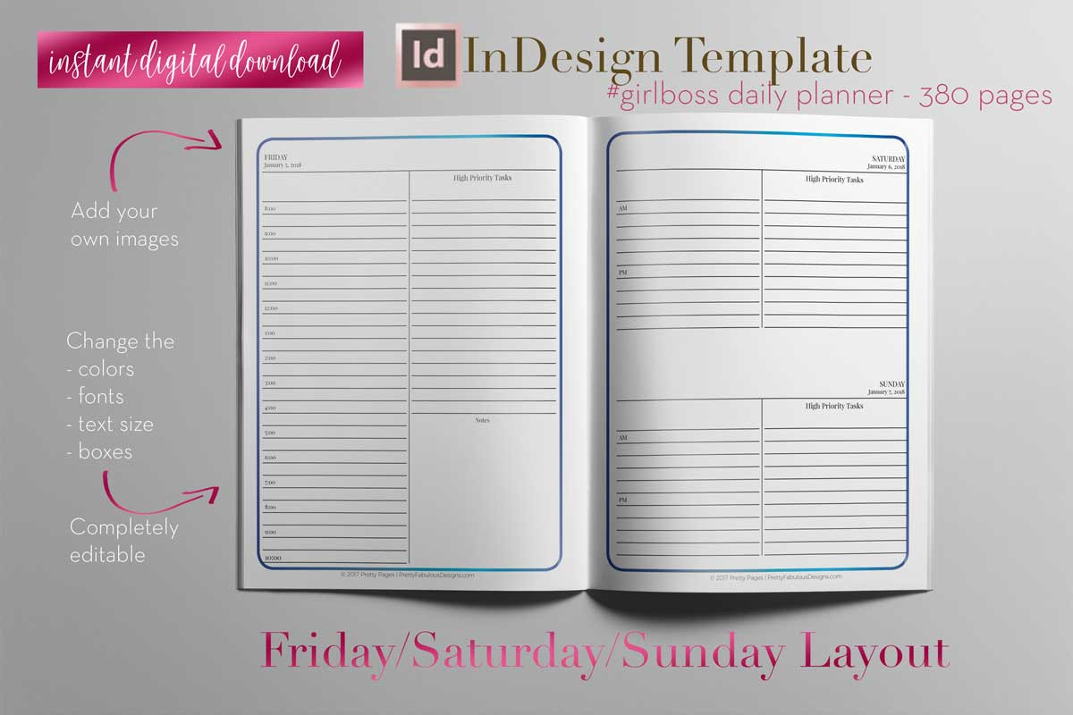 Daily Planner | InDesign Template, a Stationery Template by Planner ...